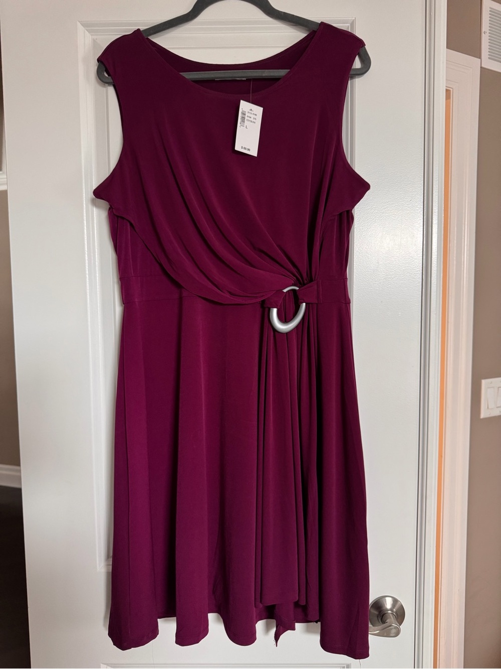 Ricki's Sleeveless Drape Midi Dress in Plum